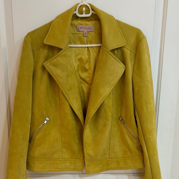 Philosophy woman size medium, faux suede mustard color jacket - Picture 1 of 10